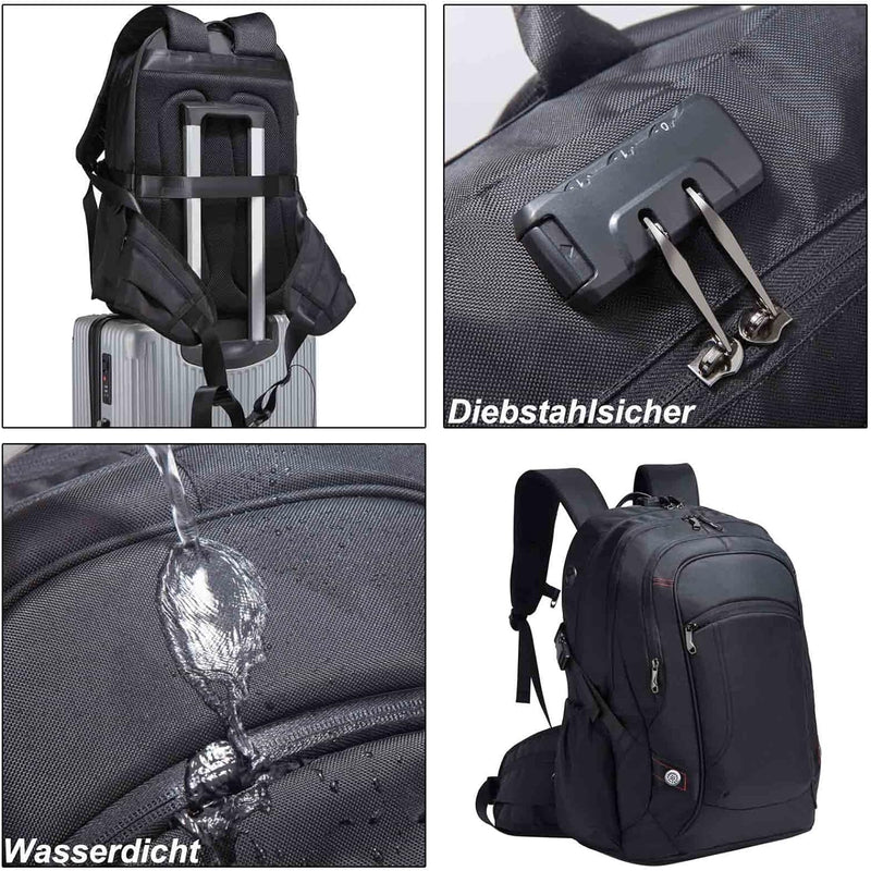 Vmokki Laptop Rucksack 17,3 Zoll Arbeitsrucksack Anti Diebstahl Wasserdicht Gross Ergonomisch Hüftgu