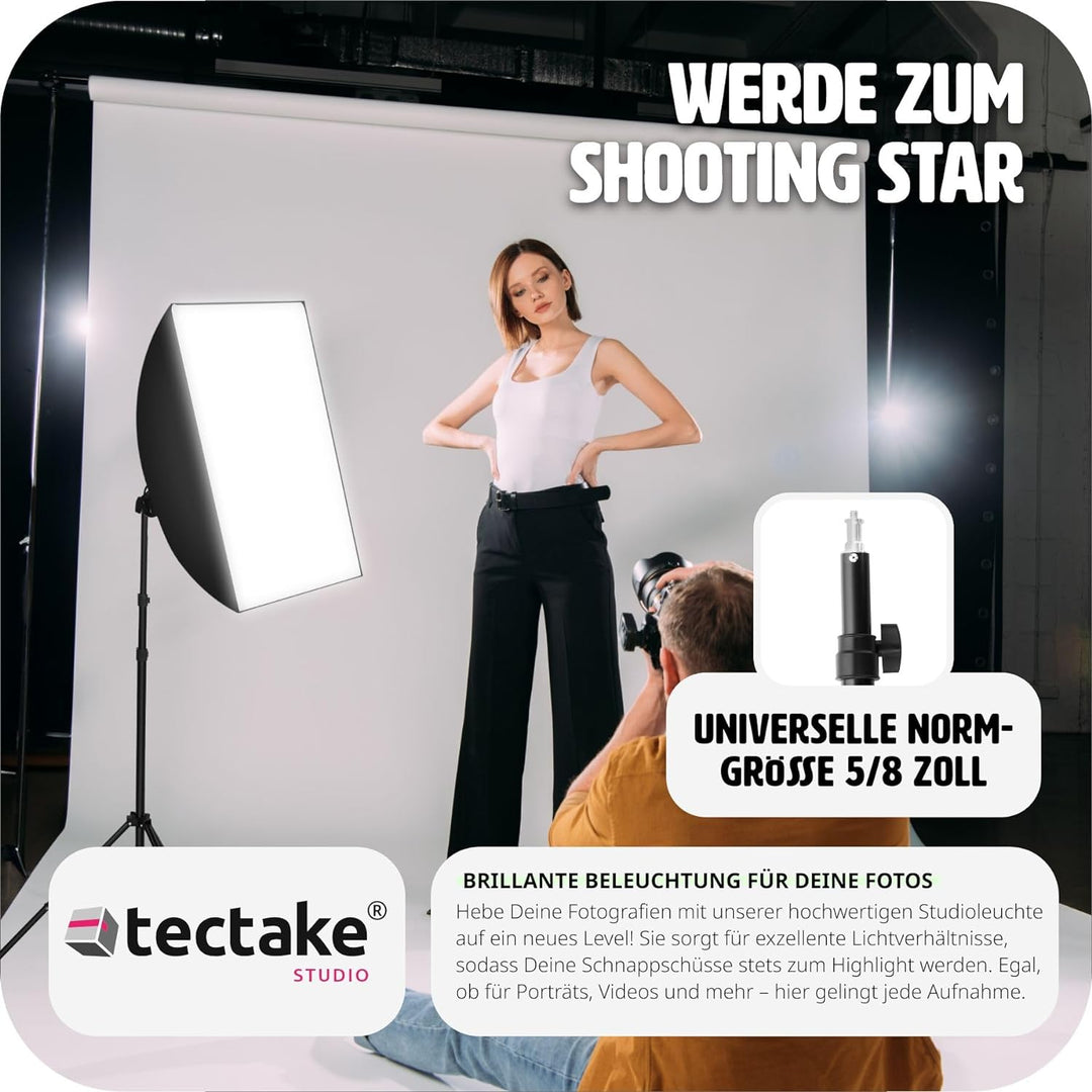 TecTake 800106 Profi Fotostudio Set inkl. Leuchtmittel Softbox, Stativ + Tasche - Diverse Modelle -