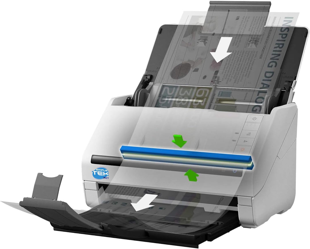 SIMPLETEK - Professioneller Duplex-Scanner für Farbdokumente, USB 3.0, ADF 50 Blatt, beidseitiges Sc