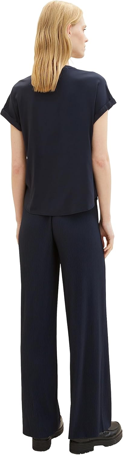 TOM TAILOR Damen Plissee Hose mit weitem Bein 34W / 30L 10668 - Sky Captain Blue, 34W / 30L 10668 -