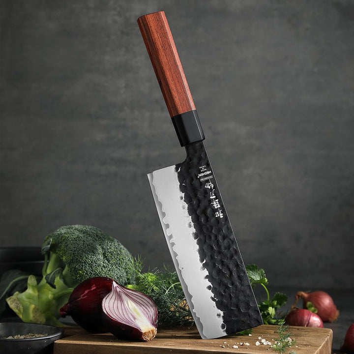 HEZHEN Nakiri Messer, Japanischer Stil Hackbeil Messer, Mehrzweckmesser Asiatisches Kochmesser Zum S