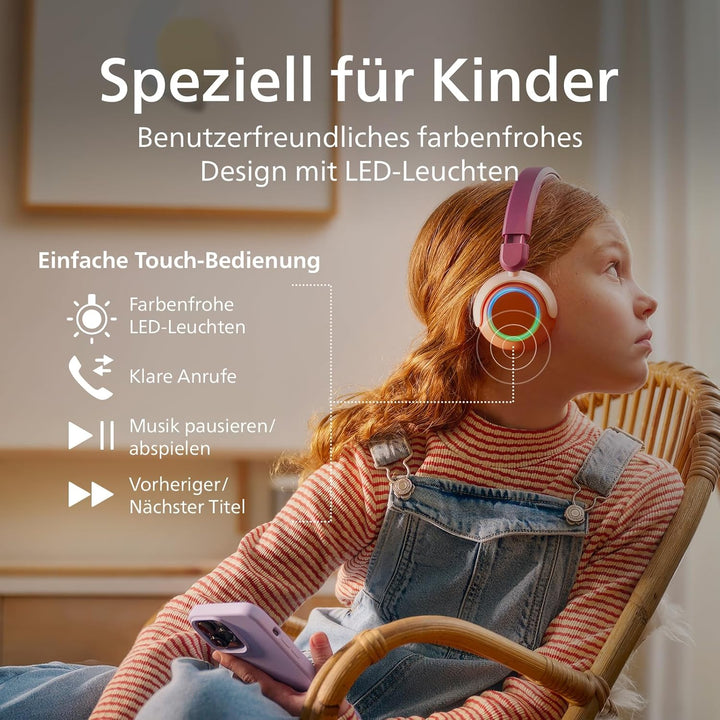 Philips TAK4200MP 4200-Serie mit kabellosem ohraufliegendem Bluetooth-Kopfhörer für Kinder, zusammen