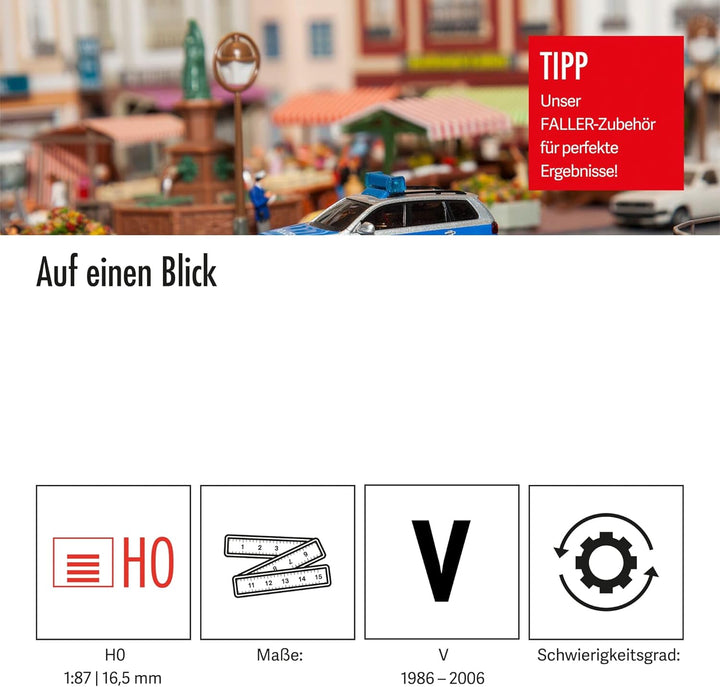 FALLER 161543 - VW Touareg "Polizei" mit Blinkelektronik (Wiking), Blau