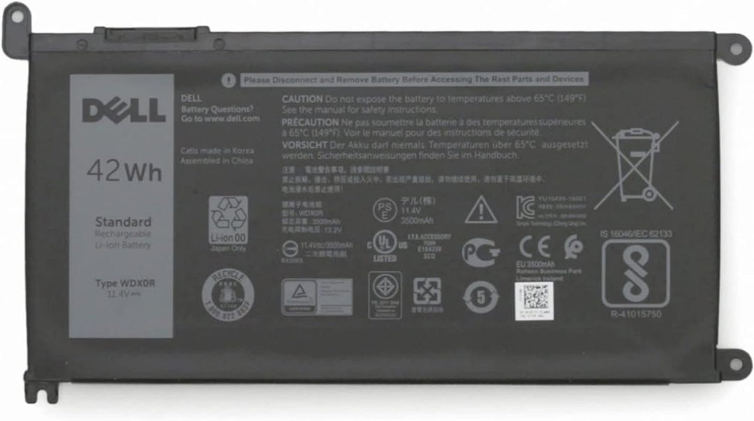 Dell WDX0R Original Akku 42Wh für Inspiron 13 (5368), (7375), 15 (5568), 17 (5767)