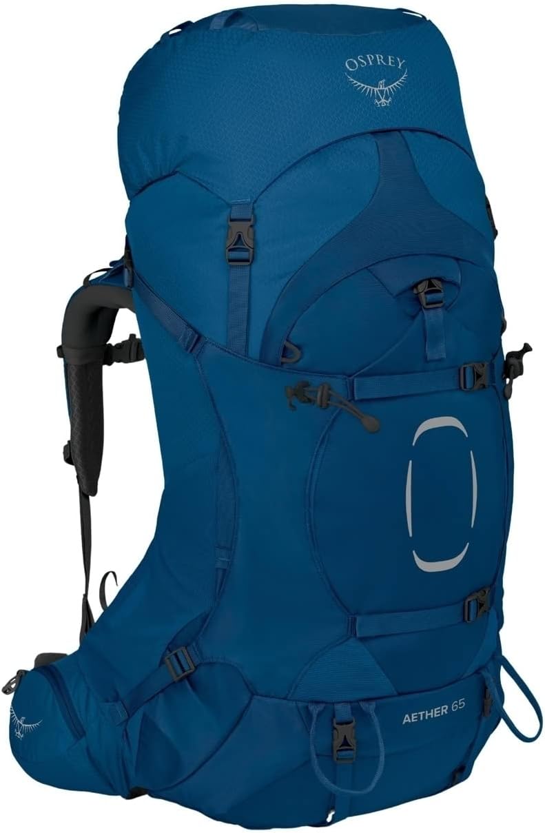 Osprey Aether 65 Trekkingrucksack für Männer Deep Water Blue L-XL, Deep Water Blue L-XL