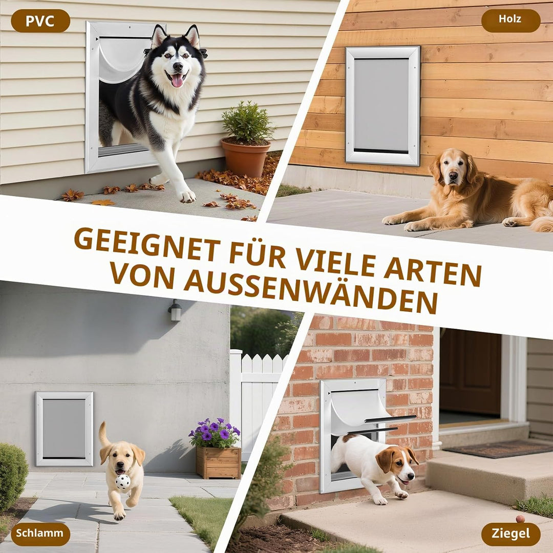 Ownpets Hundeklappe, Aluminium Haustiertür, M, luminium Anti-Rost Teleskop-Hundeklappe für kleine bi