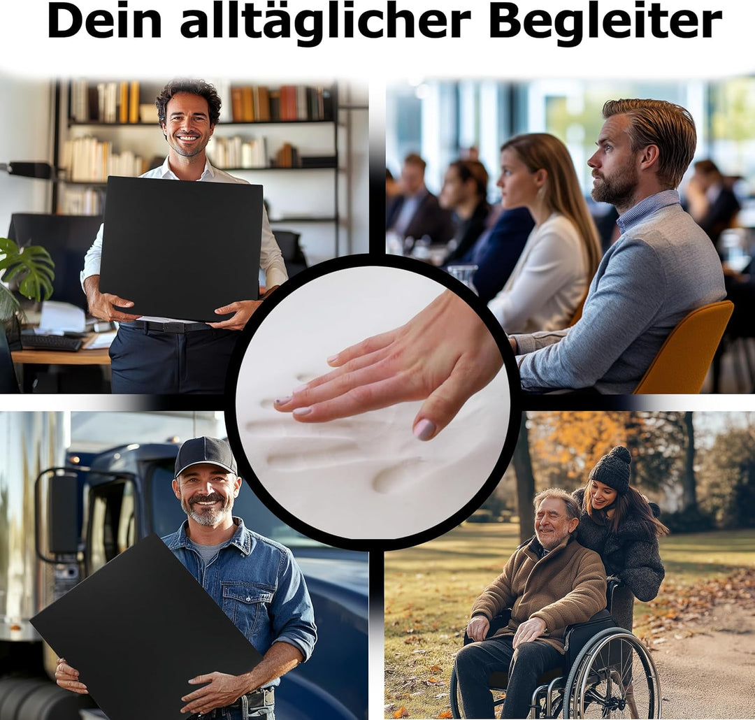 Gel Gelschaum Sitzkissen Anti Dekubitus Sitzpolster 52 x 45 x 10 cm Schwarz Memory Foam Für Rollstuh