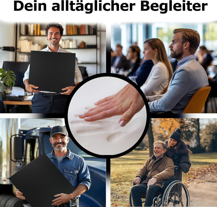 Gel Gelschaum Sitzkissen Anti Dekubitus Sitzpolster 52 x 45 x 10 cm Schwarz Memory Foam Für Rollstuh