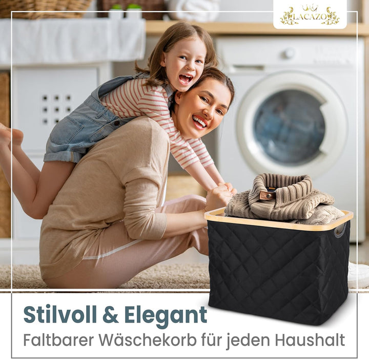 NEU faltbarer Wäschekorb – 55 L – robuste, platzsparende Wäschebox – atmungsaktiver Stoff – standfes
