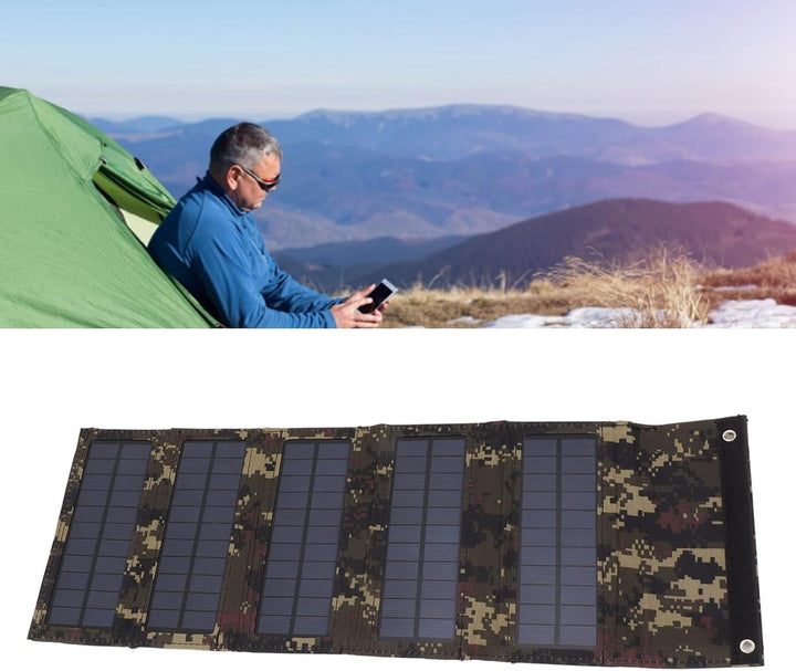 Jeanoko 50W Tragbare Solarpanel-Tasche Monokristallines Silizium 5 Faltbarer Solarpanel-Fall Solarfa