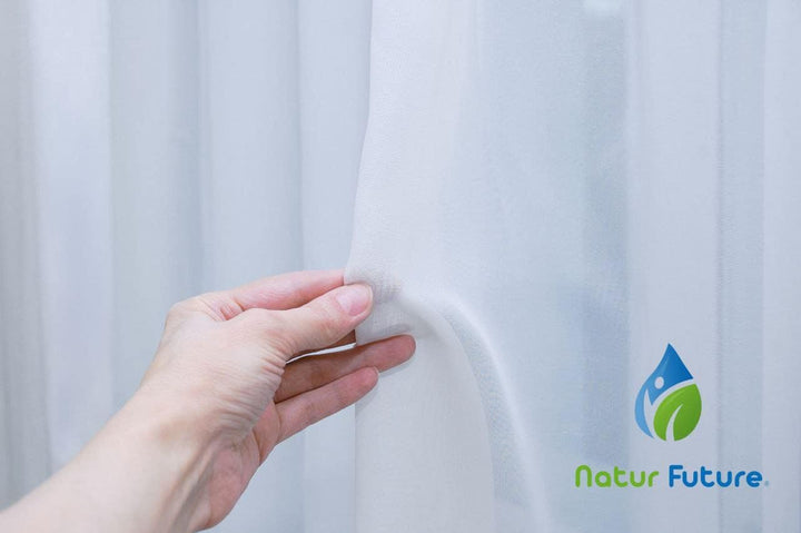 NATUR FUTURE Gardinen Vorhang Store Webstore halbtransparent mit Kräuselband und Bleibandabschluss W