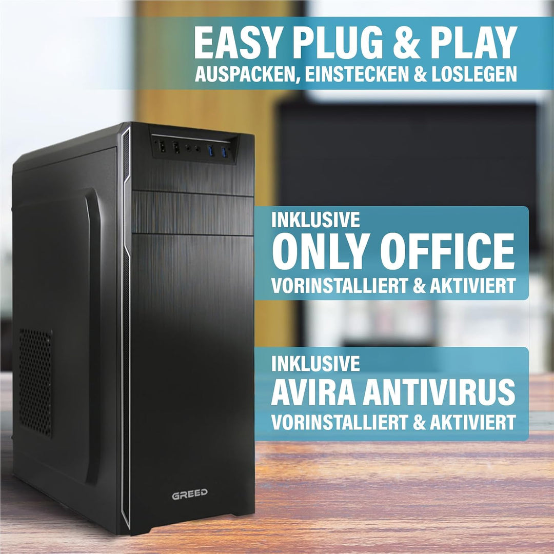 GREED® Multimedia 7 PC mit Intel Core i7 4790 - Schneller Rechner + Computer für Büro &amp; Home Office