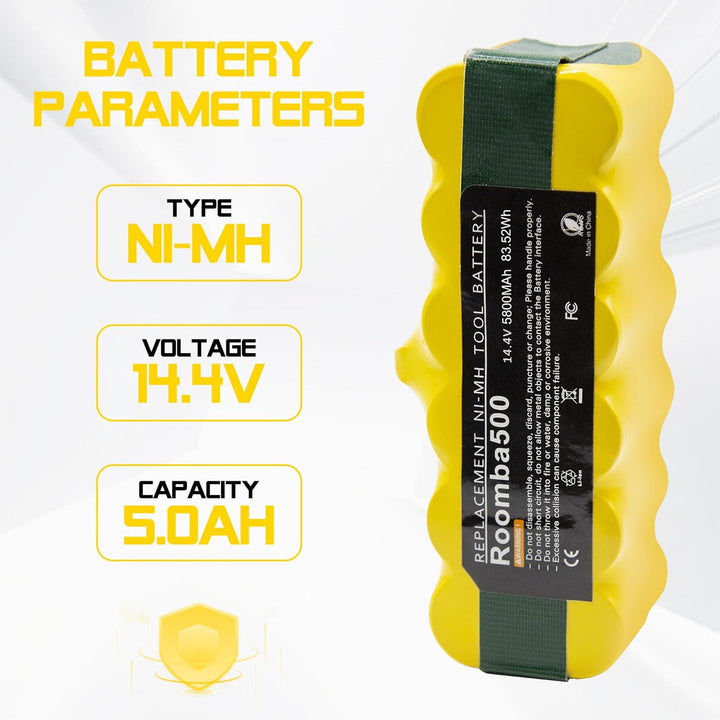 5000mAh/5.0Ah Ersatzakku für iRobot Roomba, Powtree 14,4V Akku für iRobot Roomba 500 600 800 900 510