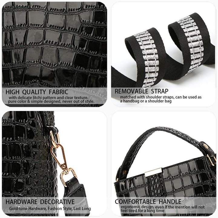 BUKESIYI Damen Tasche Umhängetasche Handtasche Frauen Klein Schultertasche Weekender Lack PU Leder C