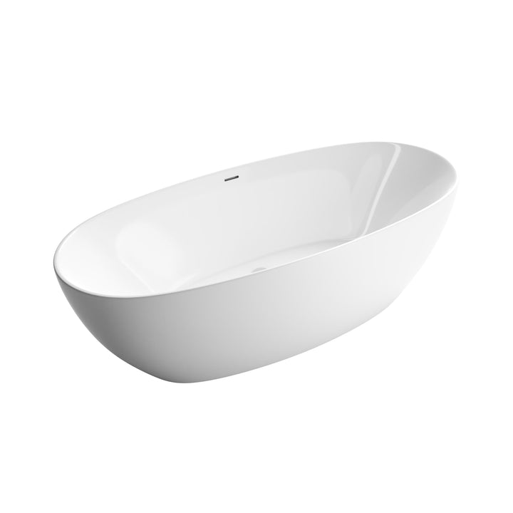 BERNSTEIN Freistehende Badewanne BELAQUA Acryl Weiss glänzend - 170 x 80x 58 cm - 5 Jahre Garantie -