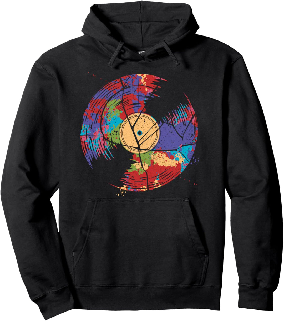 Schallplatte Retro Vinly Geschenk DJ Pullover Hoodie