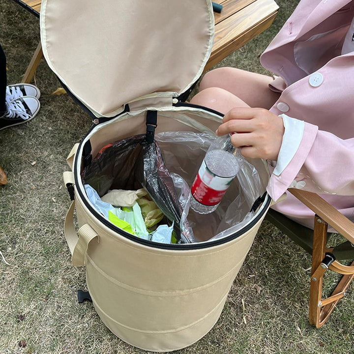 Zusammenklappbarer Mülleimer, Camping-Mülleimer, 37 l, grosses Fassungsvermögen, Oxford-Stoff, Pop-U