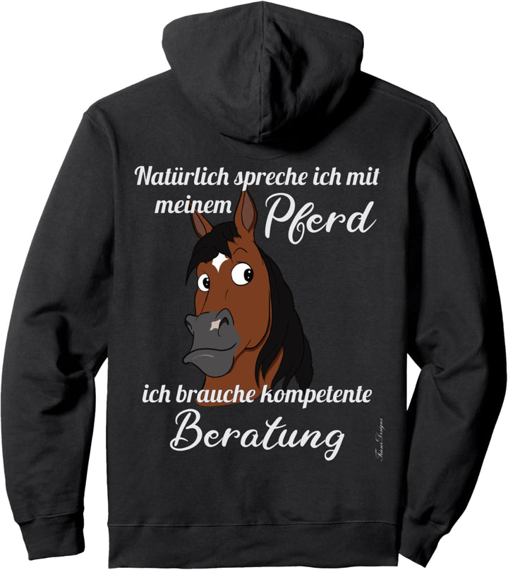 Lustiger Pferde Spruch mit Comic Pony Kopf süsses Tier Pullover Hoodie