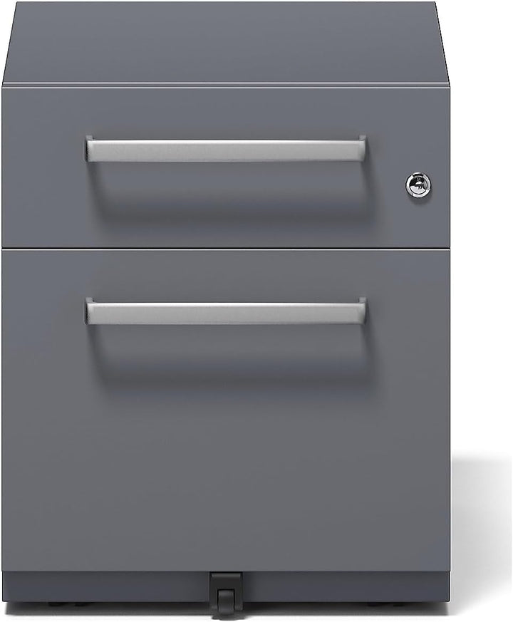 BISLEY Rollcontainer Note mit Griff, 1 Universalschublade, 1 HR-Schublade, Metall, 634 Anthrazitgrau