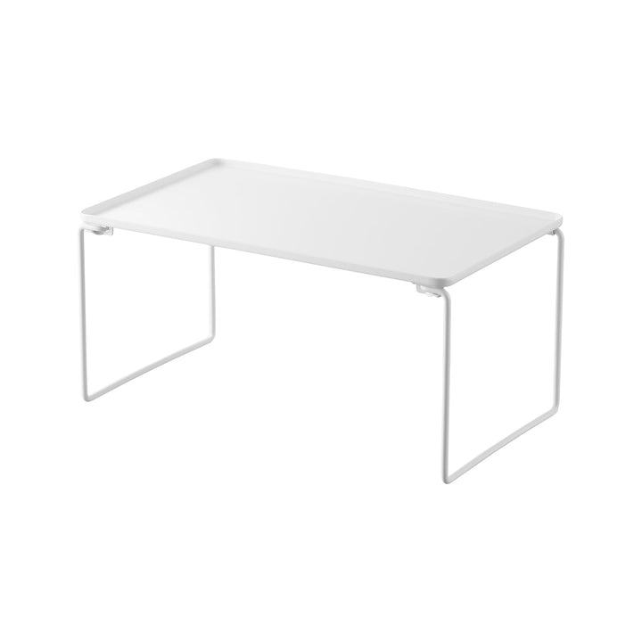 Yamazaki 1367 Tower Stapelbares Klappregal M, weiss, Stahl, minimalistisch, 24 x 40,9 x 19 cm (L x B