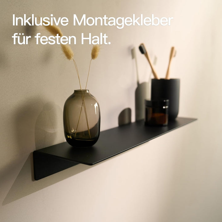 Designfabrik Hamburg Wandregal ohne Bohren | Duschregal selbstklebend | Ablage für Bad, Gästebad, Kü