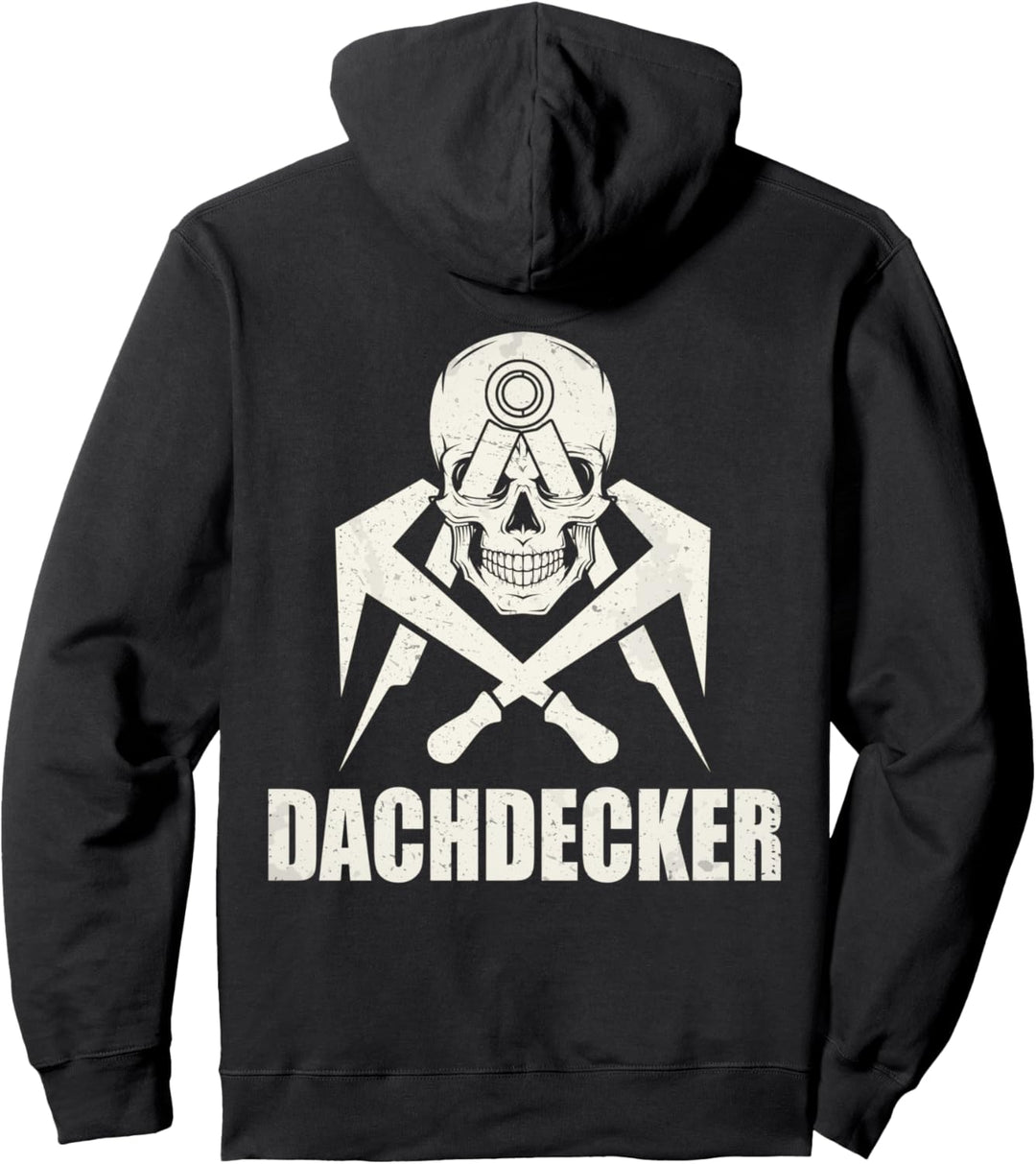 Totenkpof Dachdecker Handwerker Zunftzeichen Pullover Hoodie