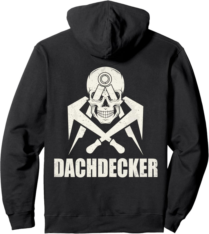 Totenkpof Dachdecker Handwerker Zunftzeichen Pullover Hoodie