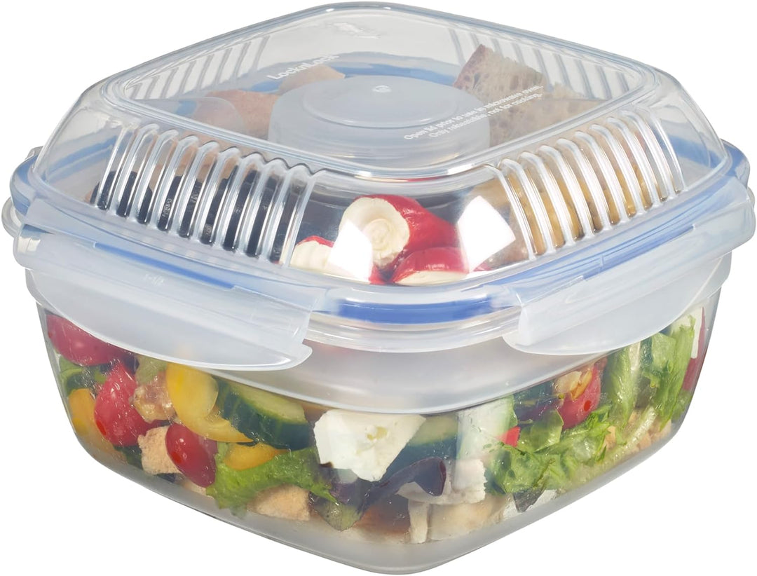 Lock & Lock Salat-to-go Brotdose aus Kunststoff – Salat Lunchbox mit Topping Einsatz und Dressing Be