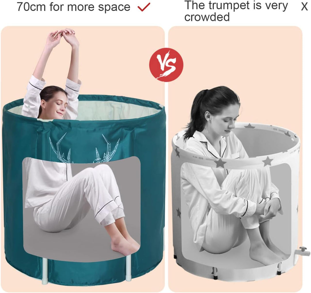 Sinbide Faltbare Badewanne, Erwachsene 70x65cm Round Klappbare Badewanne, Tragbare Badewanne für Spa