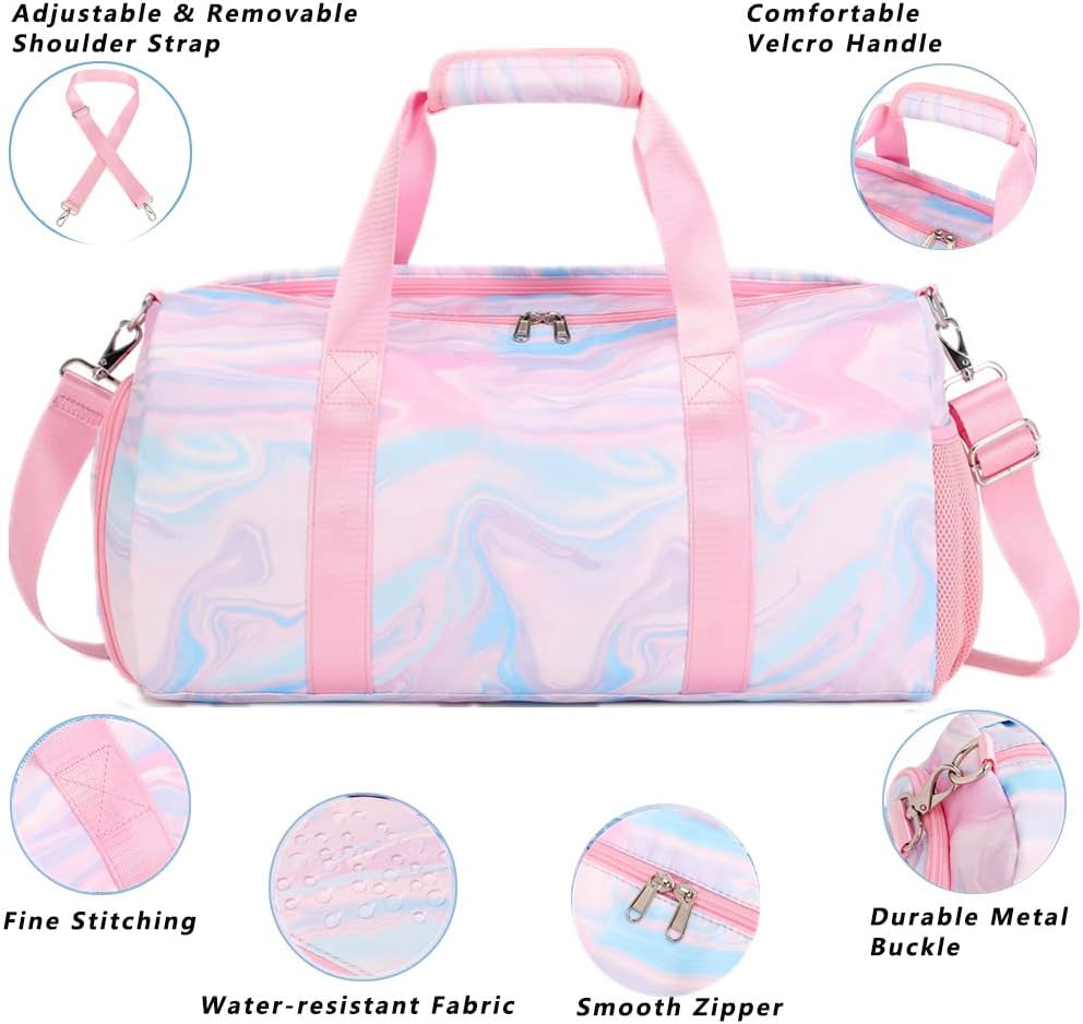 Sporttasche Mädchen Kinder Reisetasche Trainingstasch Schwimmtasche Kinder Weekend Bag Tanztasche Gy