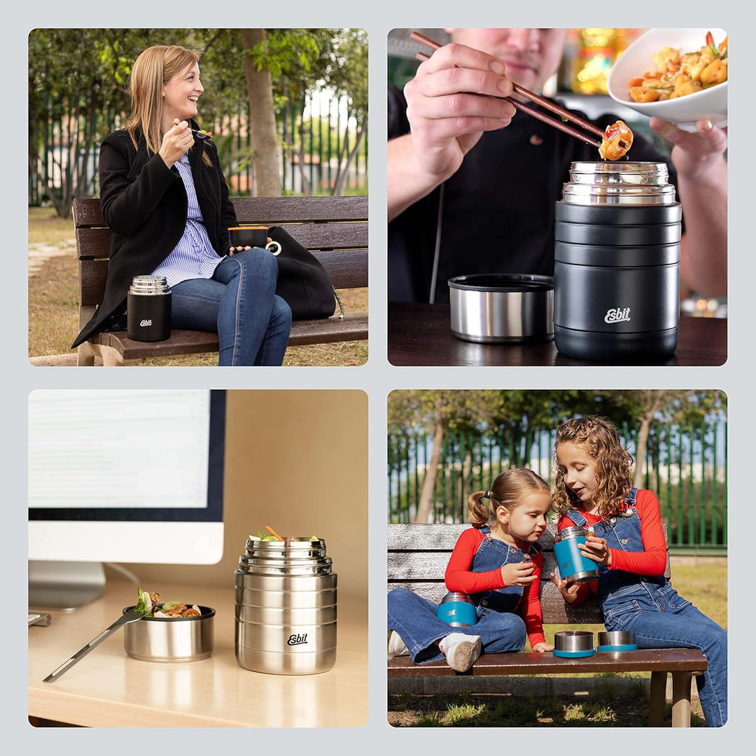 Esbit Thermobehälter Majoris | Edelstahl | BPA-Frei | Schwarz & Silber | 0,4L & 0,55L | für warme Sp