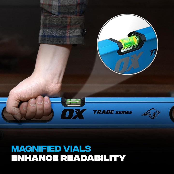 OX Tools Tradesman Box Level 48"/120 cm Vergrösserungsfläschchen, 48"/120 cm