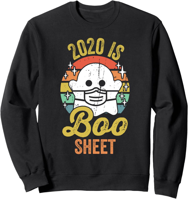 2020 Boo Sheet Funny Ghost in Mask Vintage Halloween Costume Sweatshirt