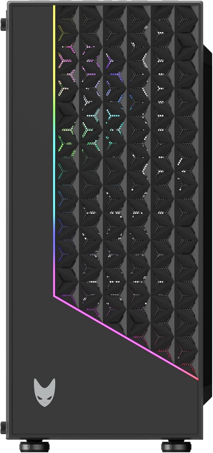 Oversteel - Iridium Gaming PC Gehäuse Kompatibel mit ATX, Micro ATX und ITX Boards, 120mm A-RGB Lüft