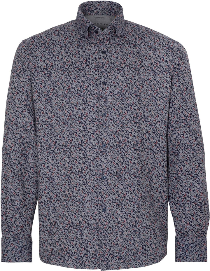 eterna Langarm Hemd Comfort Fit Flanell Bedruckt