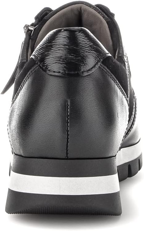 Gabor Damen Low-Top Sneaker, Frauen Halbschuhe,Wechselfussbett,Komfortweite (H) 40 EU Weit Schwarz 3