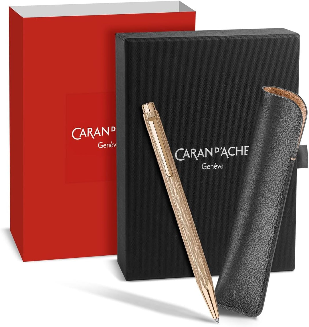 Caran d`Ache Ecridor Venetian Set, Kugelschreiber mit Lederetui, aus Messing mit Palladium- Finish,