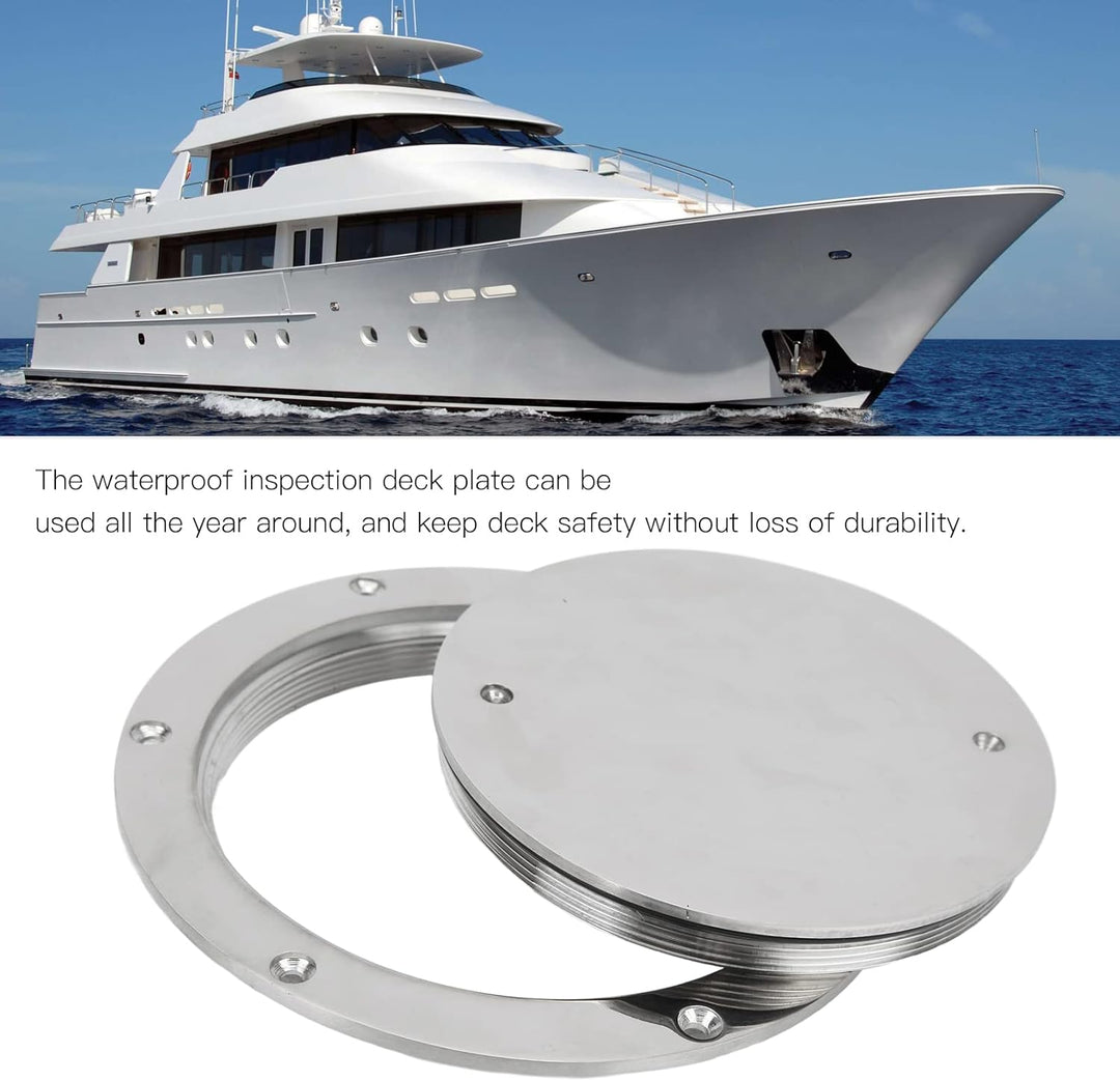 Inspektionsluke, Inspektionsplatte aus Edelstahl Wasserdicht Vorgebohrte Deckplatte Rund 157mm/6in f