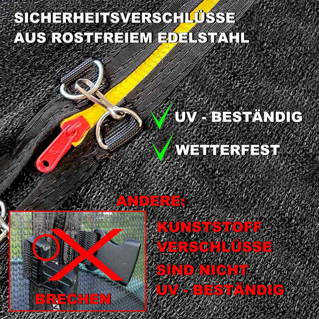 Baunsal® Trampolin Sicherheitsnetz Ø 183 185 244 250 275 277 300 305 335 337 366 370 396 400 427 430