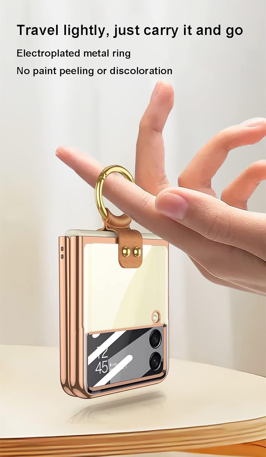 CeeEee Hülle Z Flip 4 Handyhülle Kompatibel mit Samsung Galaxy Z Flip 4 5G Transparent Stossfest Hül