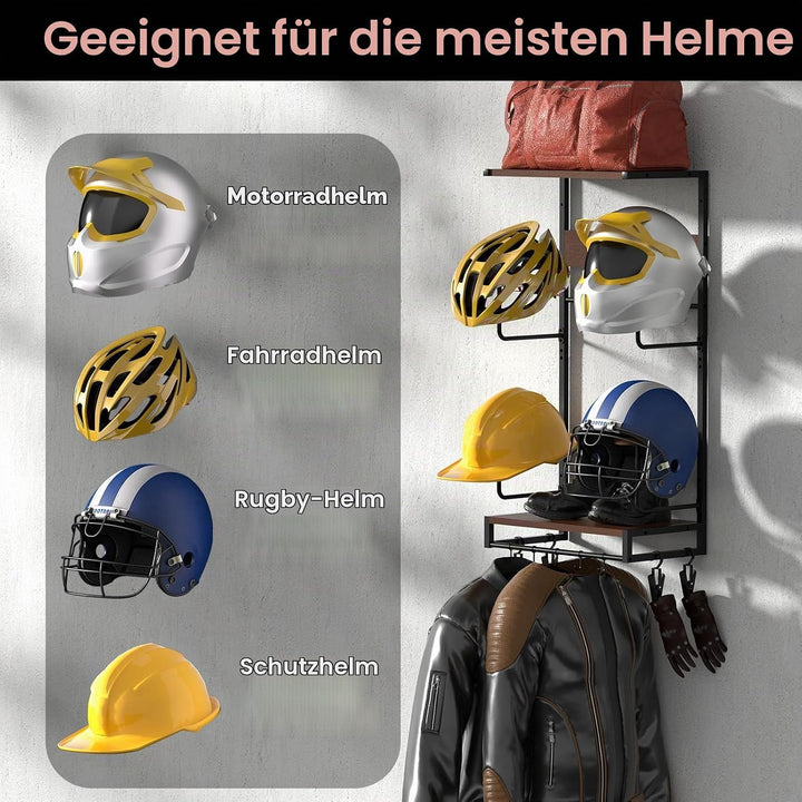 Helm Halterung-Motorradhelm Halterung Wand 4er Set, Motorradhalterung Plattenständer Display Organiz