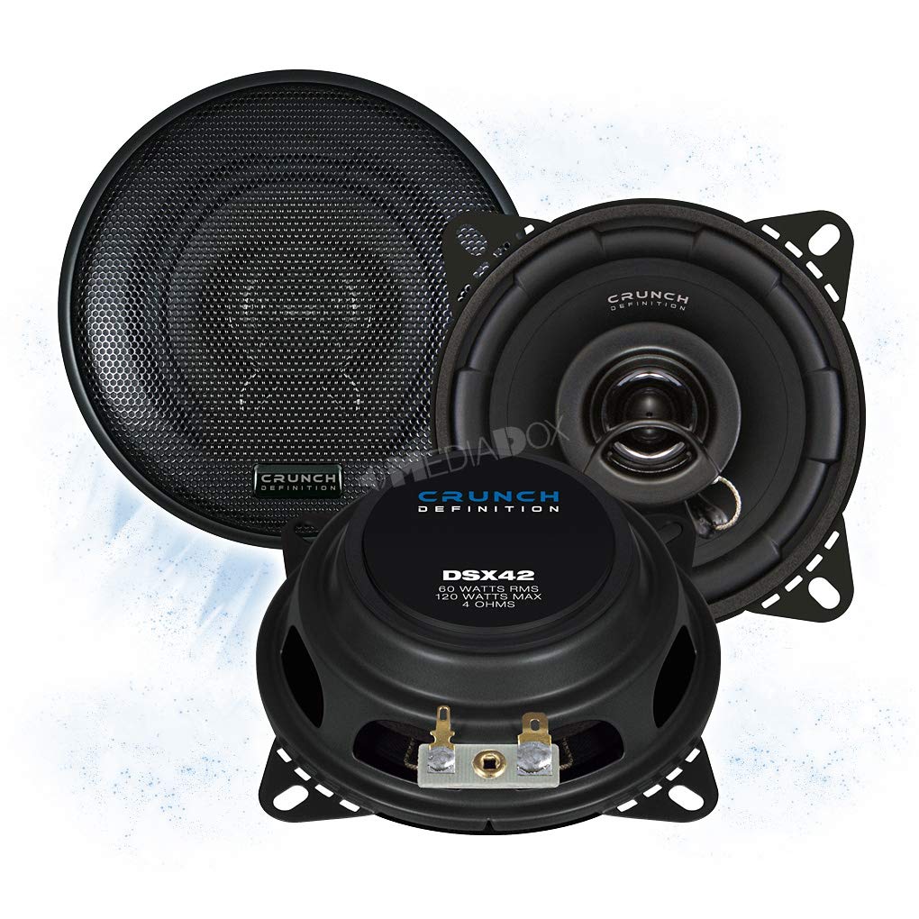 Mediadox 10cm/100mm Auto Lautsprecher/Boxen/Speaker Set von Crunch (DSX42) kompatibel mit Mercedes