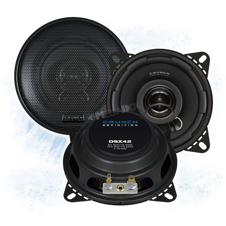Mediadox 10cm/100mm Auto Lautsprecher/Boxen/Speaker Set von Crunch (DSX42) kompatibel mit Mercedes