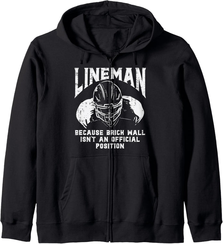 American Football Lineman Brick Wall Lustiges Zitat Männer Jungen Kapuzenjacke