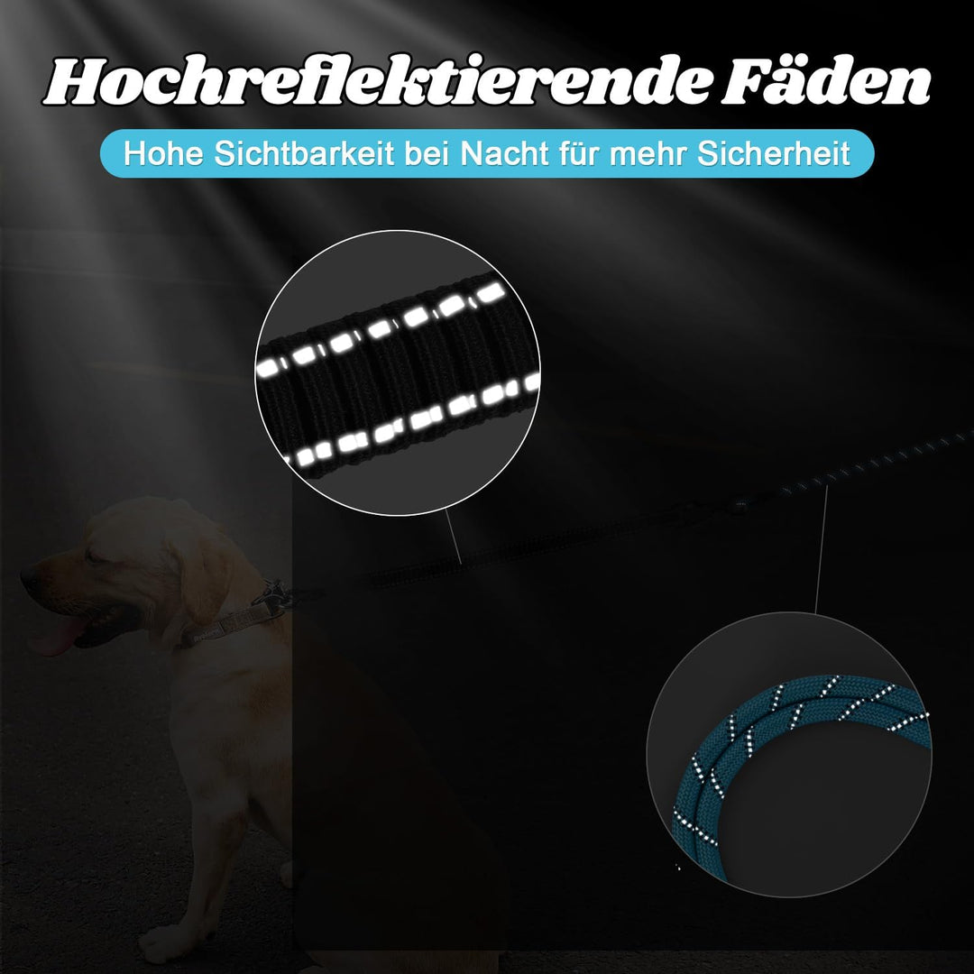 Aystkniet Bungee Schleppleine für Hunde 3M 5M 9M 10M 15M 20M 30M, Schockabsorbierende Hundeleine mit