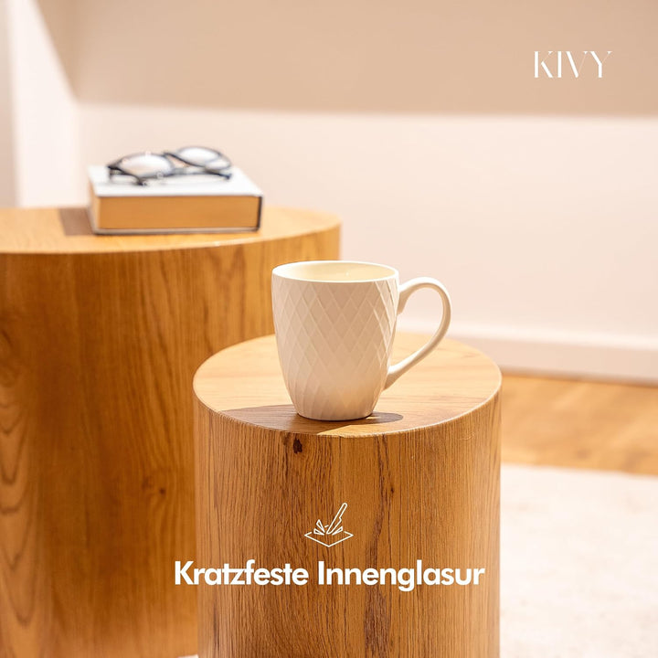 KIVY Tassen Set 6er x 400ml - Grosse Kaffeetassen Set 6er - Kaffeetasse gross - Teetassen - Kaffee T