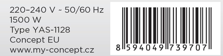 CONCEPT Hausgeräte VT7010 Heizlüfter, 1500 W, Weiss, Weiss
