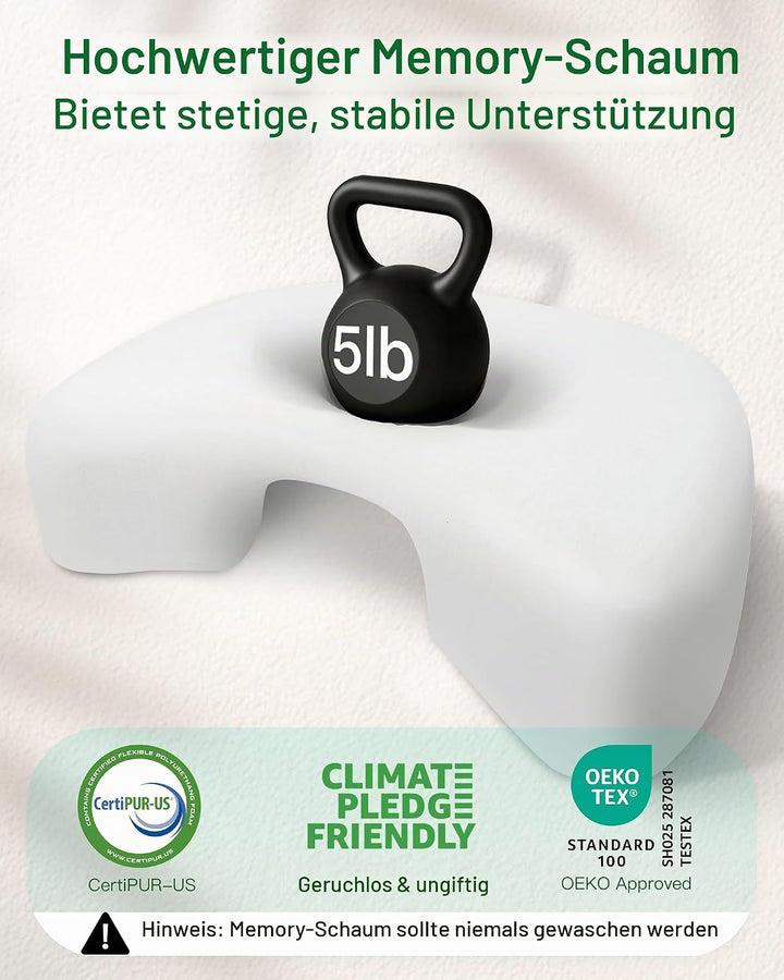 Seitenschläferkissen mit Armloch, Memory Foam, 55/38x35.5x15cm | Nackenkissen Ergonomisches Kopfkiss
