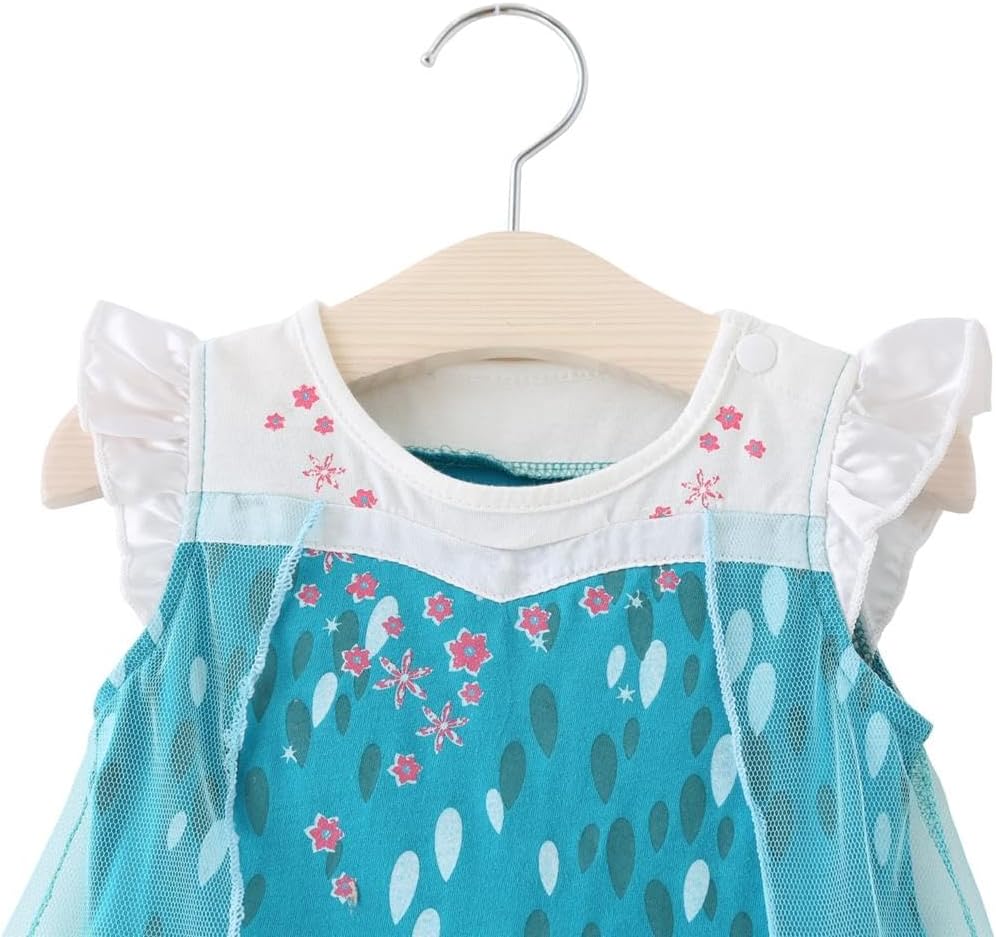 Lito Angels Baby Mädchen Kleinkind Mädchen Prinzessin Kleid Verkleiden Kostüm Casual Kurzarm Blau (S