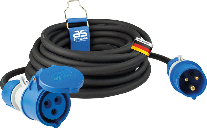 as - Schwabe CEE Outdoor-Verlängerungsleitung 10m mit neuer powerlight Spannungsanzeige, CEE-Stecker